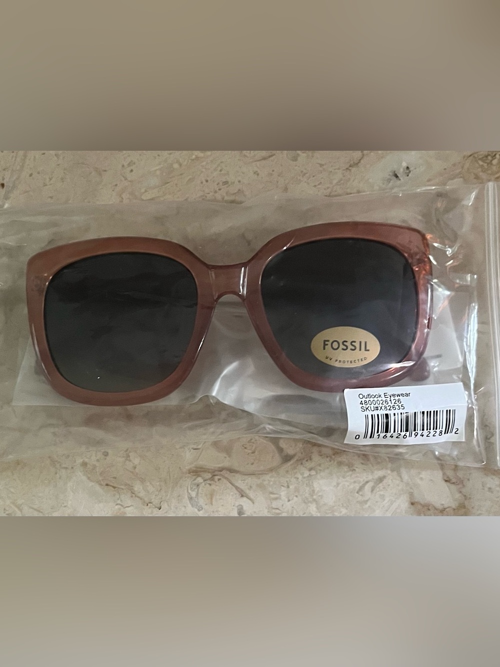 Fossil - Women's - Oversized Square - Sunglasses Crystal rose color 🕶️😎🕶️